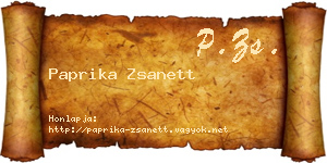 Paprika Zsanett névjegykártya